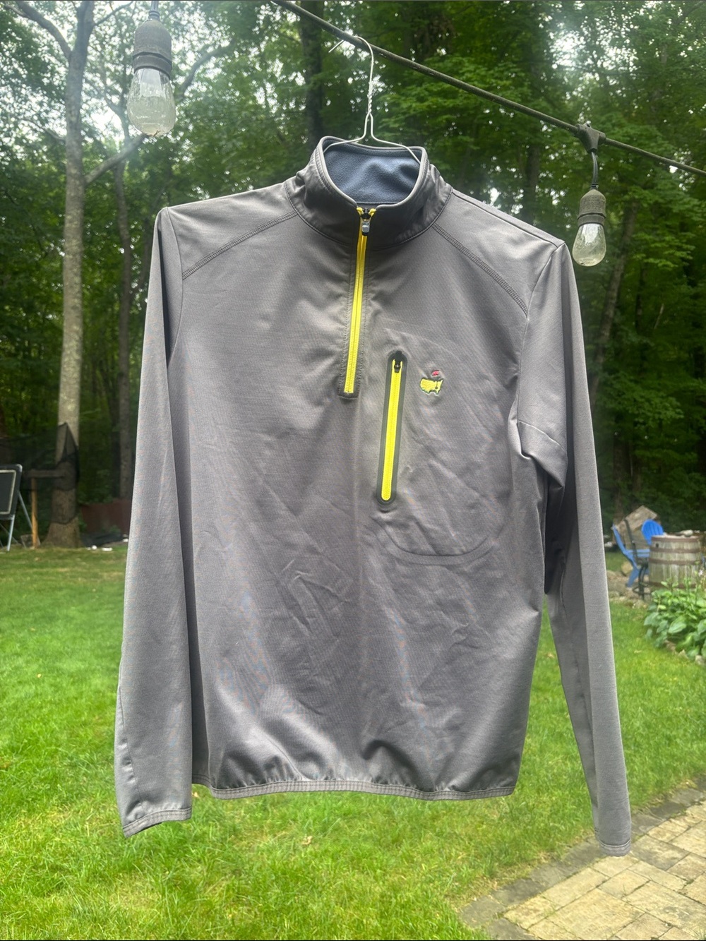 Men's Masters Gray 1/4 Zip Pullover with Yellow Trim